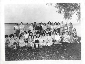 1948, Mom at Forestette Picnic (Forest Products).jpg